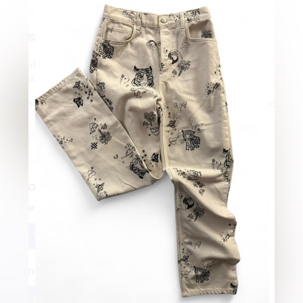 Reformation Cynthia High Rise Graffiti Jeans -Sample - Picture 6 of 7
